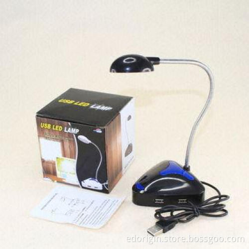 USB Hub LED Light with 4-port USB2.0 Hub, Foldable and Angle Adjustable, Logo Can be Printed On It